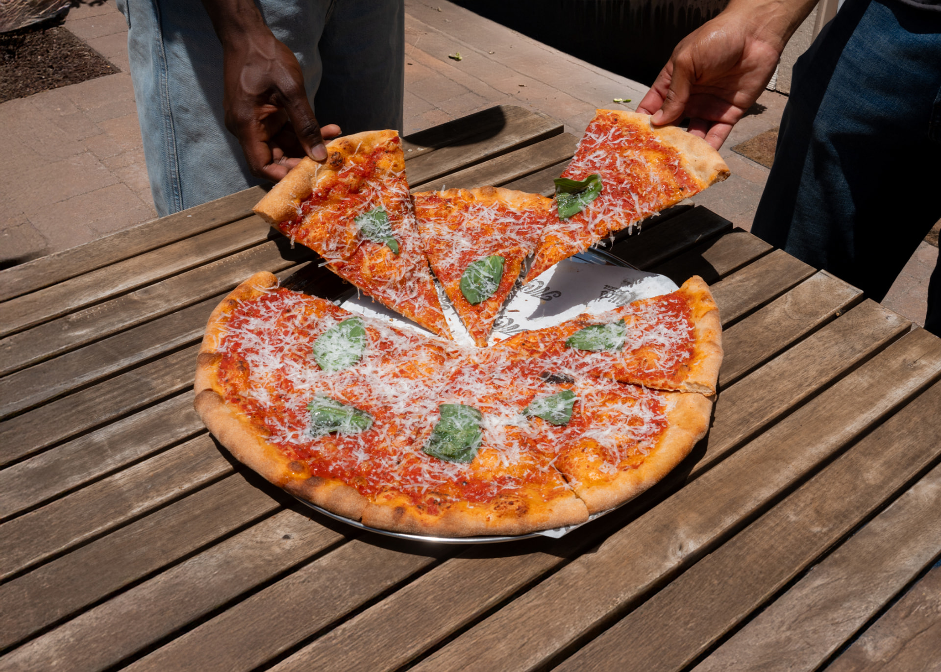 Margherita slice at Milio's Pizza